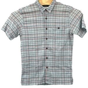 Patagonia Puckerware Seersucker Organic Shirt Tattersall Medium Short Sleeve